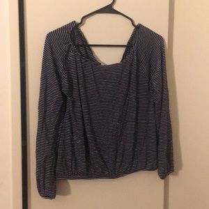 Express off the shoulder stripped top